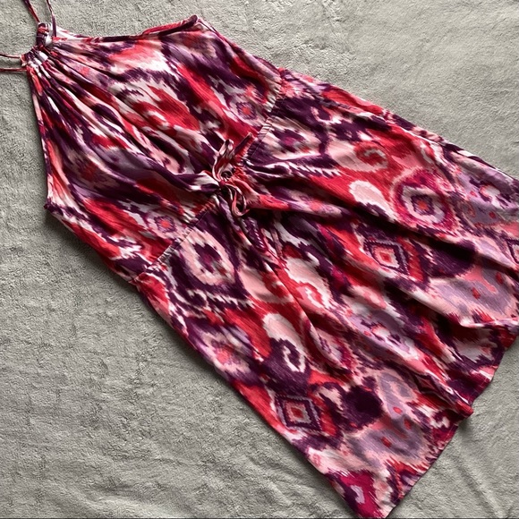 Athleta Dresses & Skirts - Athleta Kelani Halter Dress Brilliant Magenta Vacation Beach Resort Drawstring M